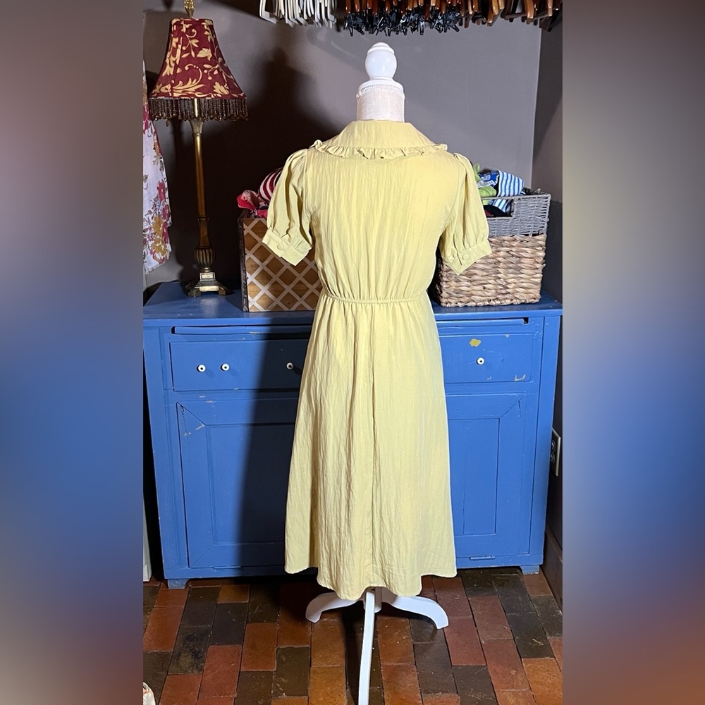 Grace & Chili vintage style DRESS SMALL soft Mustard color NWT 2011 - Picture 3 of 9
